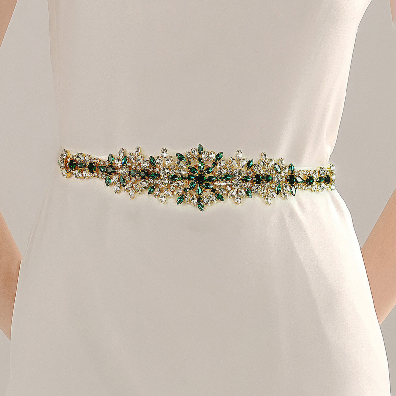 Vestuvinė juosta su rhinestones, kaspino sagtis, rišimo užsegimas, platus (>4 cm), lengvas prabangos stilius, 2023 m. pavasaris