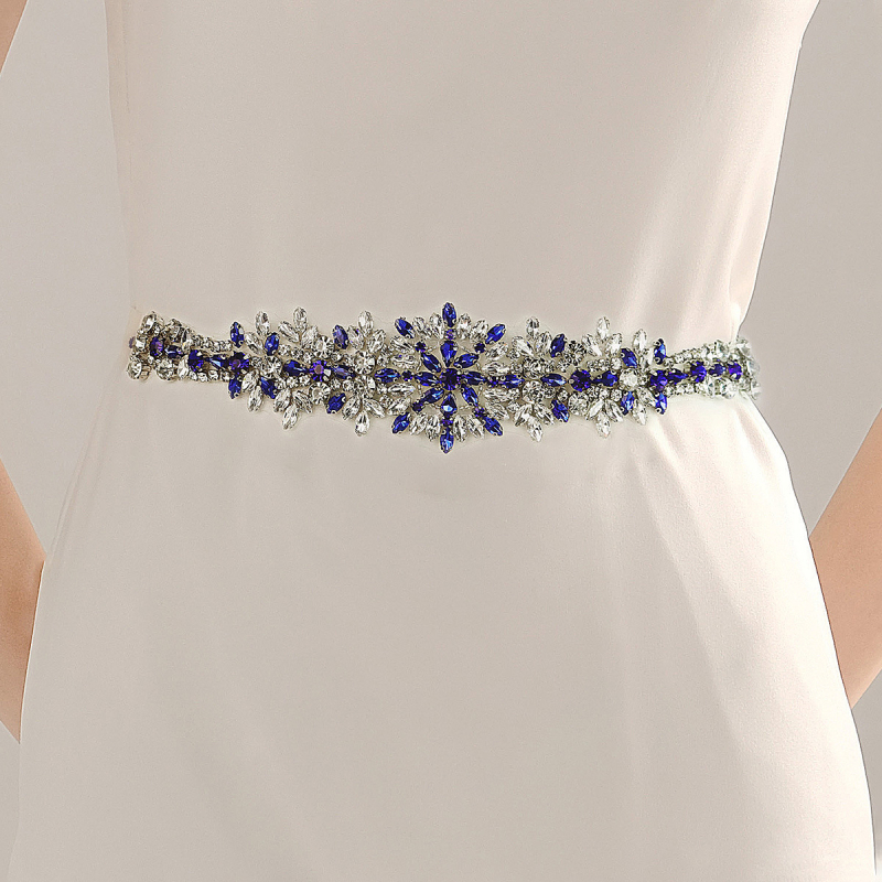 Vestuvinė juosta su rhinestones, kaspino sagtis, rišimo užsegimas, platus (>4 cm), lengvas prabangos stilius, 2023 m. pavasaris