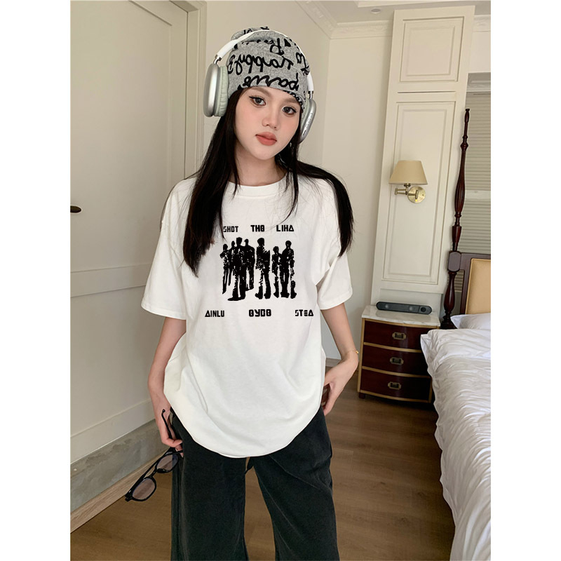 Unisex kratkih rukava pamučna majica, casual stil, okrugli izrez, 95%+ pamuka, ljeto 2024