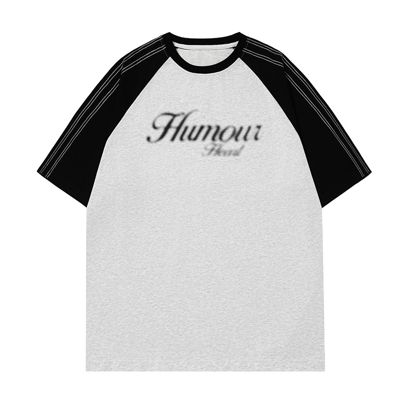 Raglan rankovių marškinėliai, apvalus kaklas, 100% medvilnė, laisvas kirpimas, grafinis atspaudas