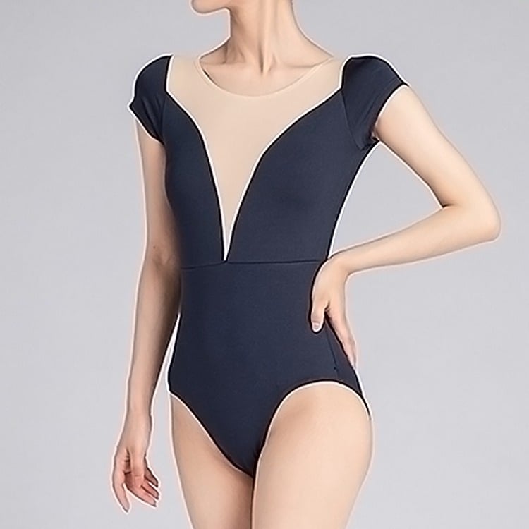 Женски боди за народни танци с V‑образно деколте — нейлон 80%, подплата млечна коприна, тъкан смес от химически влакна, подплата 80% полиестер, подходящ за всички сезони