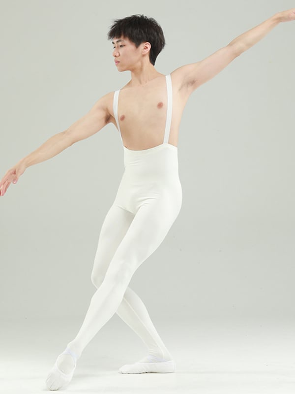 Ανδρικό λέοτάρντ μπαλέτου για προπόνηση, με ιμάντες και υψηλή μέση, ύφασμα συνθετικών ινών, 80% νάιλον