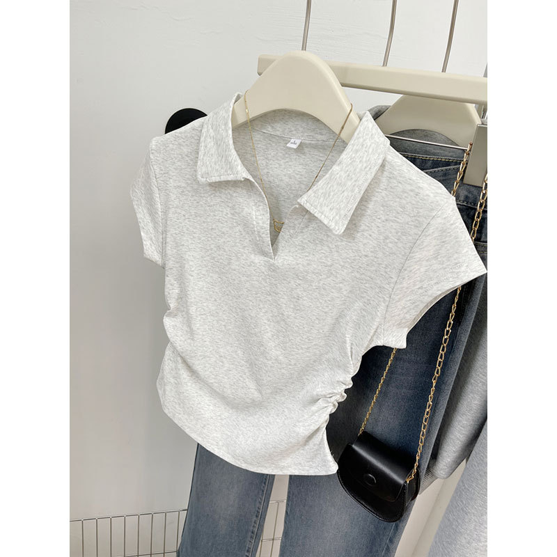 Žensko T-shirt s polo ovratnikom, slim fit, kratki rukavi, sadržaj pamuka 95%+
