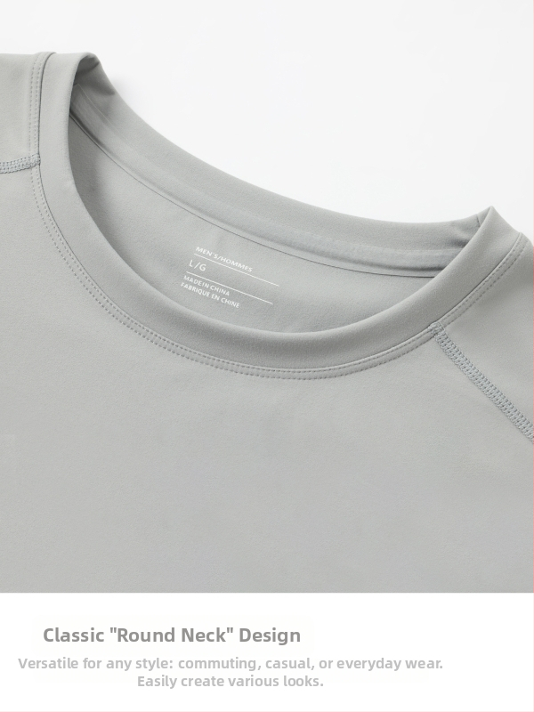 Unisex adīta džemperis ar apaļu kaklu un garām piedurknēm, mitrumu vadīšana, vienkrāsains raksts, rudens, piemērots skrējienam un velosipēdu braukšanai