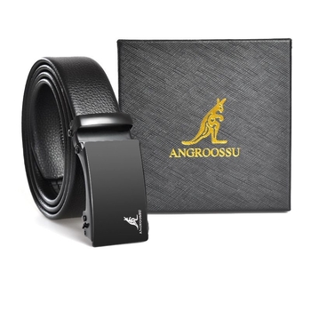 Vyrų diržas iš PU odos, lydinio sagtis, automatinis užsegimas, plotis 2–4 cm, verslo stilius