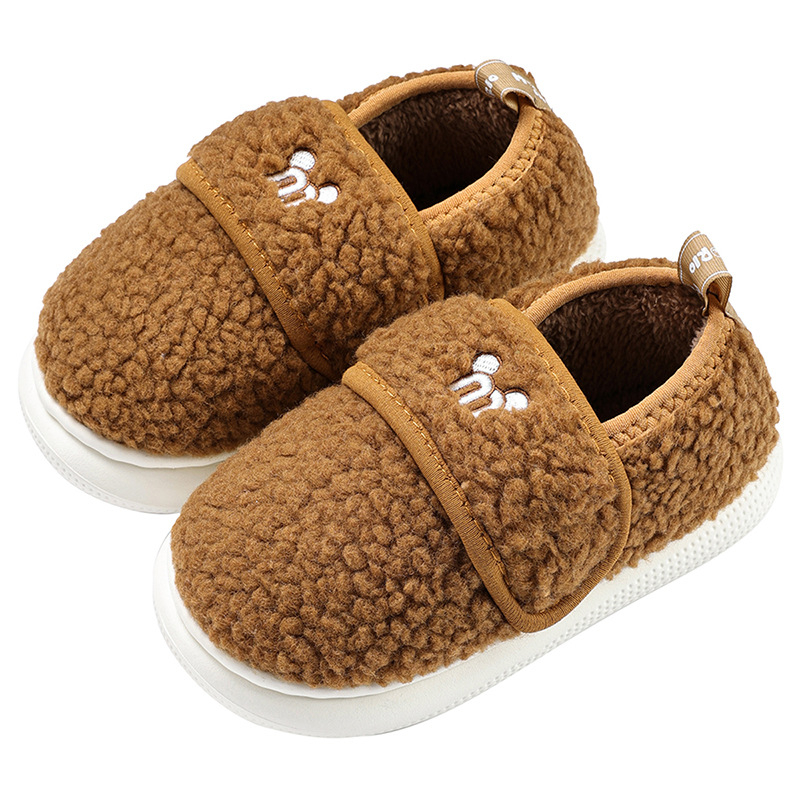 Детски топли памучни обувки за вкъщи, унисекс, възраст 4–16 г, произход Нинбо, Zhejiang, горна част: плюшена вътрешност, подметка EVA