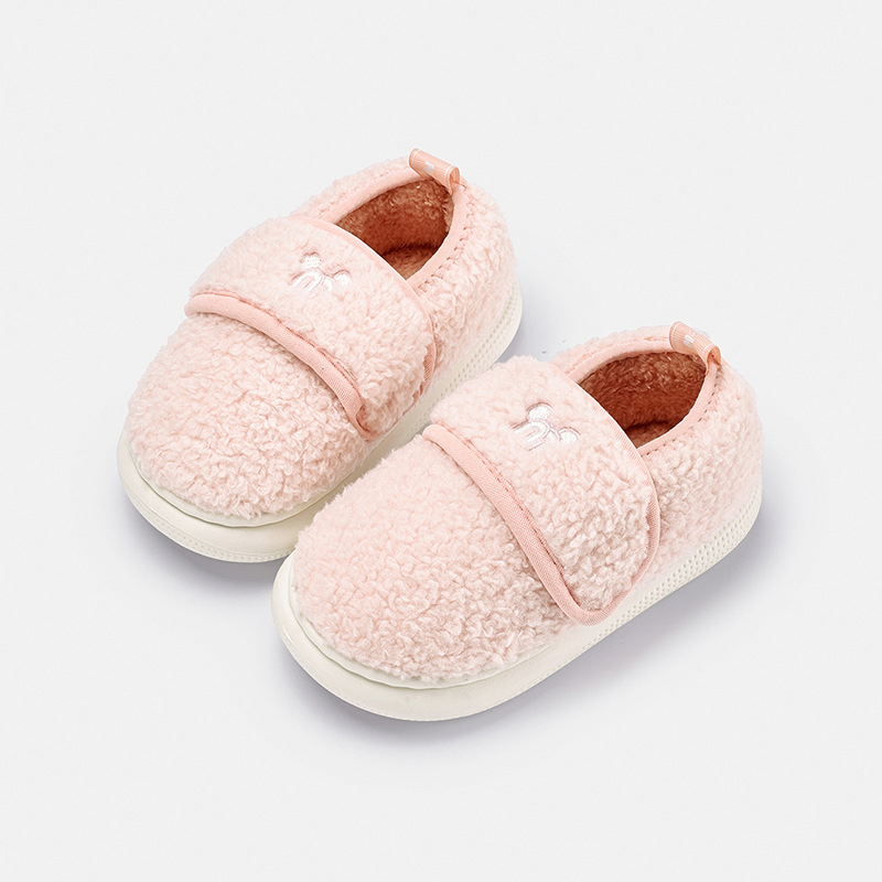 Детски топли памучни обувки за вкъщи, унисекс, възраст 4–16 г, произход Нинбо, Zhejiang, горна част: плюшена вътрешност, подметка EVA