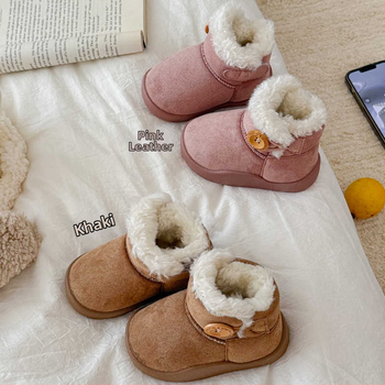 Unisex velūra potītes zābaki ar integrētu kažokādu un flīsa odere, ziemas bērnu zābaki vecumā 1–12 gadi