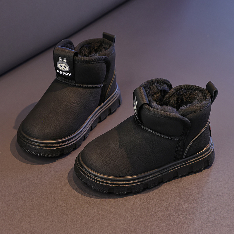 Vaikų žieminiai sniego batai, atsparūs vandeniui, neslidūs, su vilnine vidine danga, PU viršus, natūralaus kaučuko padas