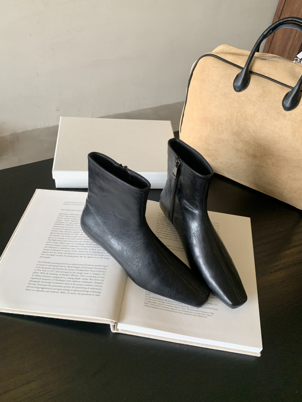 Madingi moterų batai su Super Fiber viršutine dalimi, gumos padas, žemas 1-3 cm kulnas, šoninis užtrauktukas