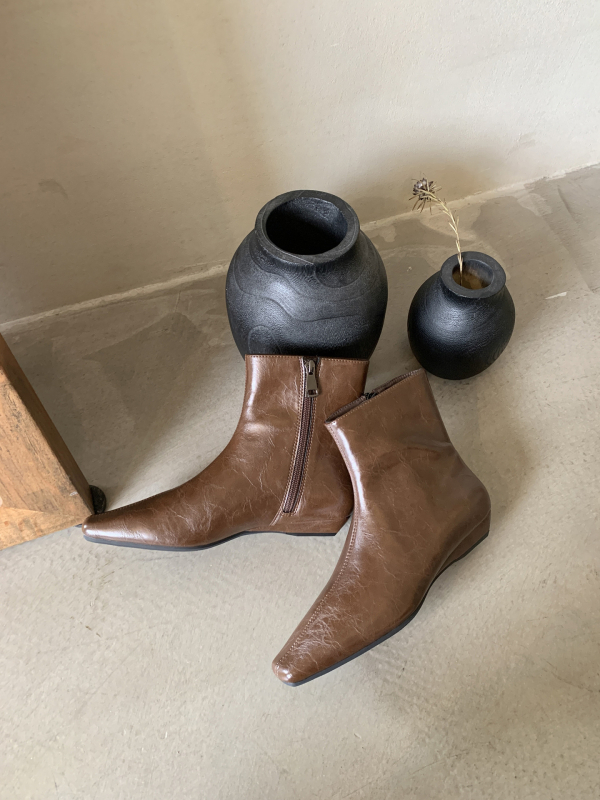 Madingi moterų batai su Super Fiber viršutine dalimi, gumos padas, žemas 1-3 cm kulnas, šoninis užtrauktukas