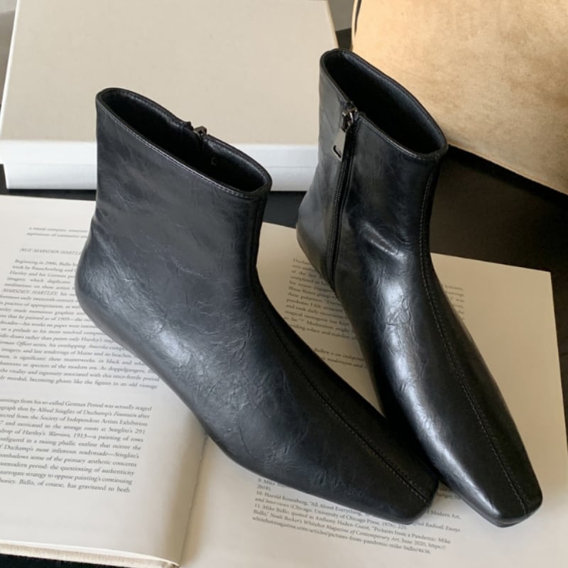 Madingi moterų batai su Super Fiber viršutine dalimi, gumos padas, žemas 1-3 cm kulnas, šoninis užtrauktukas