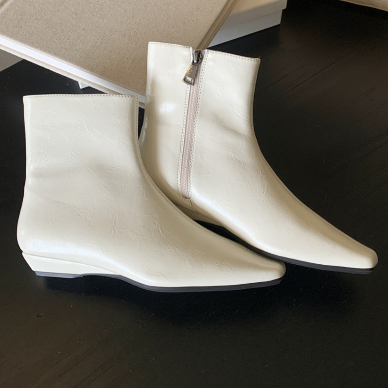 Madingi moterų batai su Super Fiber viršutine dalimi, gumos padas, žemas 1-3 cm kulnas, šoninis užtrauktukas