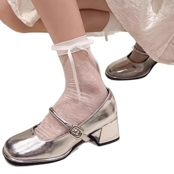 Női Mary Jane magassarkú cipő, négyszögletes orr, 3-6 cm vastag sarka, PU felsőrész, csattal záródó