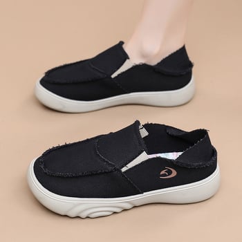 Női slip-on cipő — lélegző, kopásálló, könnyen felvehető, kerek orr, textil felsőrész