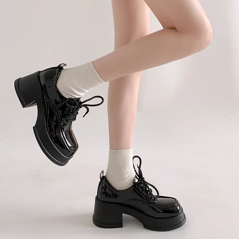 Pantofi Mary Jane pentru femei, vârf rotund, partea superioară din satin, toc gros 3–5 cm, talpă din cauciuc, branț PU