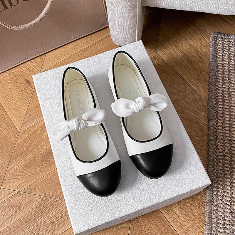 Taomengsi pantofi Mary Jane plat, stil coreean, vârf rotund, material superior: super fiber, talpă din cauciuc, toc mic