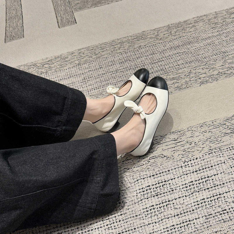 Taomengsi pantofi Mary Jane plat, stil coreean, vârf rotund, material superior: super fiber, talpă din cauciuc, toc mic