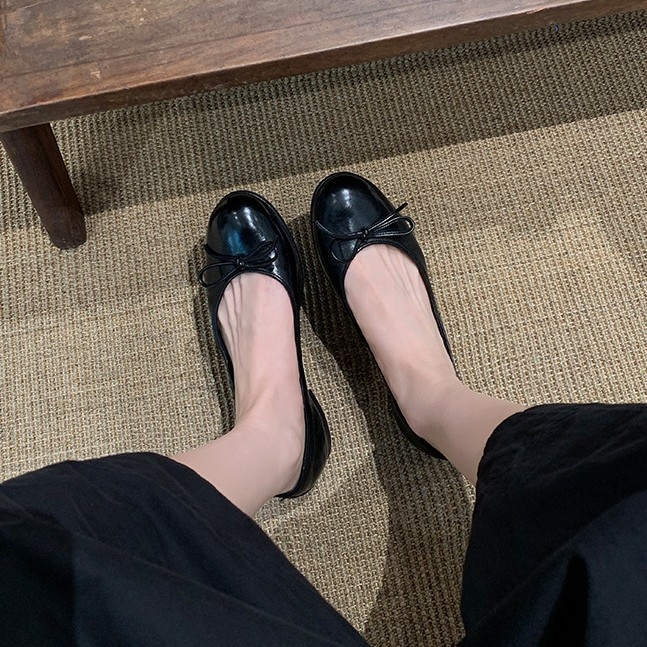 Balerini din Super Fiber, vârf rotund, toc mic sub 3 cm, talpă PU