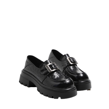 Moterų platforminiai loaferiai – Britų stiliaus, viršus iš mikropluošto, apvalus pirštas, storesnis kulnas 3–5 cm