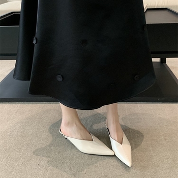 Pantofi Mary Jane cu vârf ascuțit, partea superioară PU, toc redus, talpă moale, căptușeală din microfibră