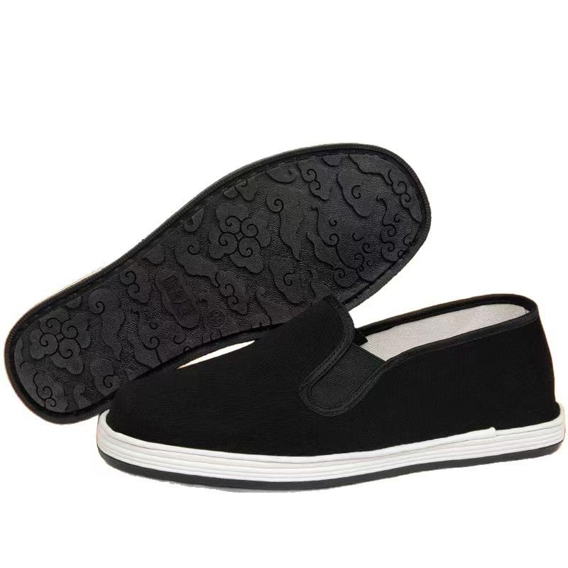 Платнени обувки без връзки, ръчна изработка, памучна горна част, нисък профил, кръгъл нос