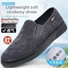 Vīriešu corduroy slip-on kurpes, zemā augšdaļa, apaļš purns, PVC zole