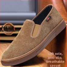 Vīriešu corduroy slip-on kurpes, zemā augšdaļa, apaļš purns, PVC zole
