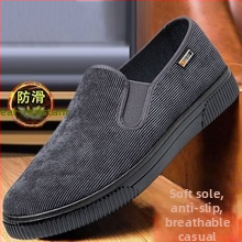 Vīriešu corduroy slip-on kurpes, zemā augšdaļa, apaļš purns, PVC zole
