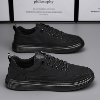 Vīriešu elpojošas auduma ikdienas kurpes ar šņorēm, gumijas zole, zems profils.