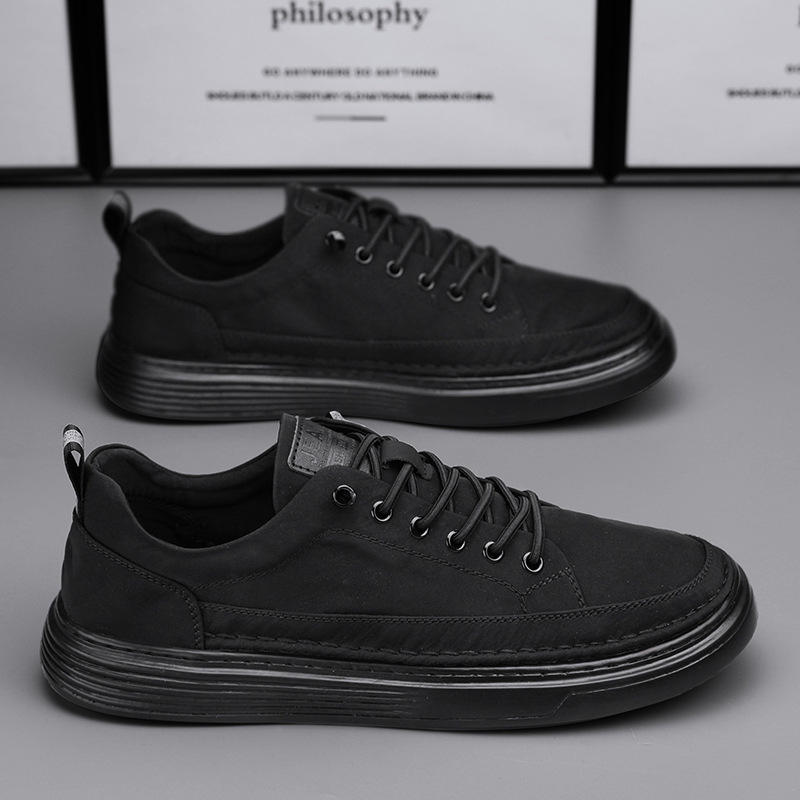 Vīriešu elpojošas auduma ikdienas kurpes ar šņorēm, gumijas zole, zems profils.