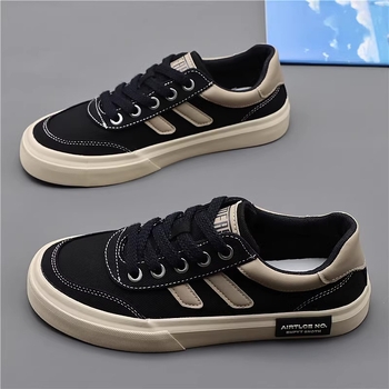 Vīriešu kanvas kurpes, korejiešu stila, elpojošas, ar šņorēm, gumijas zole