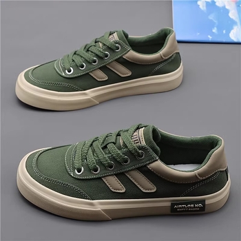 Vīriešu kanvas kurpes, korejiešu stila, elpojošas, ar šņorēm, gumijas zole