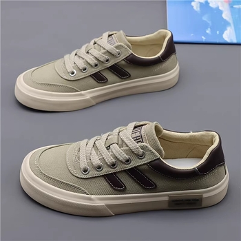 Vīriešu kanvas kurpes, korejiešu stila, elpojošas, ar šņorēm, gumijas zole