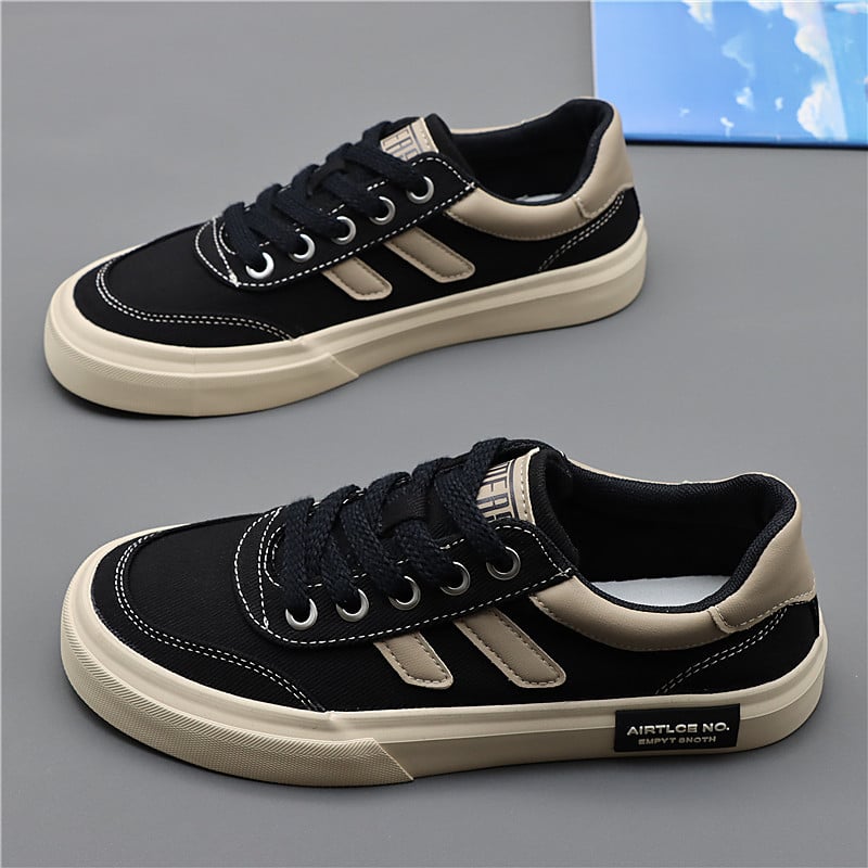 Vīriešu kanvas kurpes, korejiešu stila, elpojošas, ar šņorēm, gumijas zole