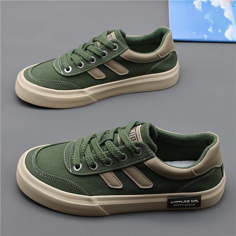 Vīriešu kanvas kurpes, korejiešu stila, elpojošas, ar šņorēm, gumijas zole