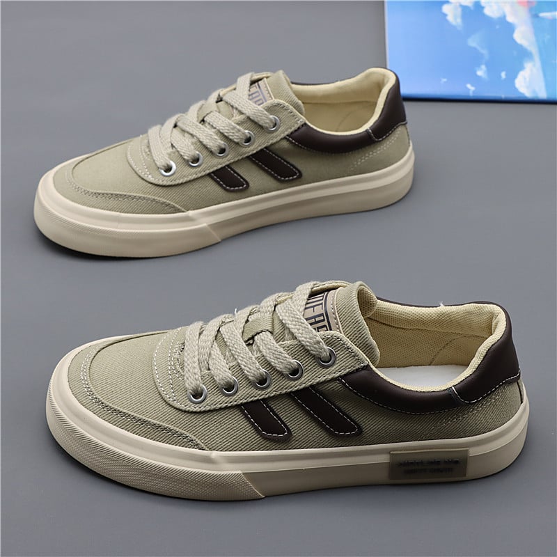 Vīriešu kanvas kurpes, korejiešu stila, elpojošas, ar šņorēm, gumijas zole