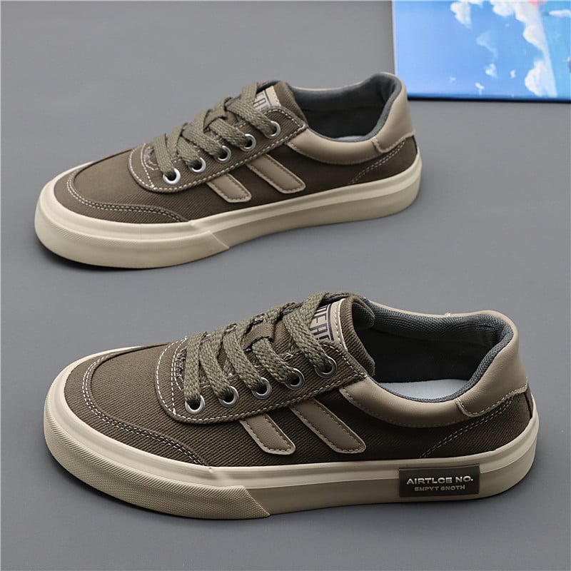 Vīriešu kanvas kurpes, korejiešu stila, elpojošas, ar šņorēm, gumijas zole