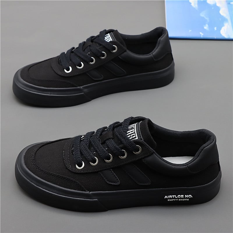 Vīriešu kanvas kurpes, korejiešu stila, elpojošas, ar šņorēm, gumijas zole