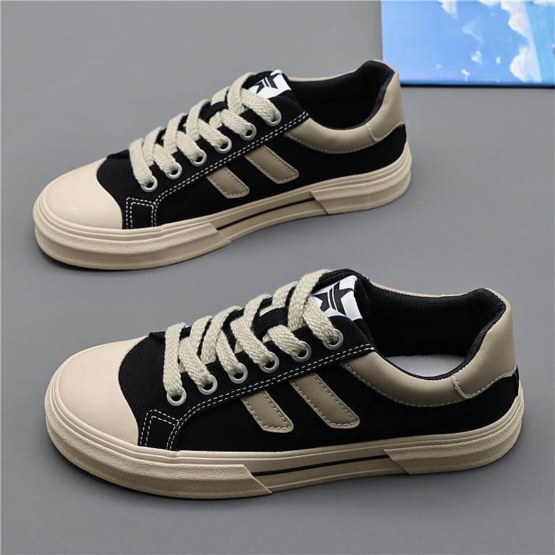 Vīriešu kanvas kurpes, korejiešu stila, elpojošas, ar šņorēm, gumijas zole