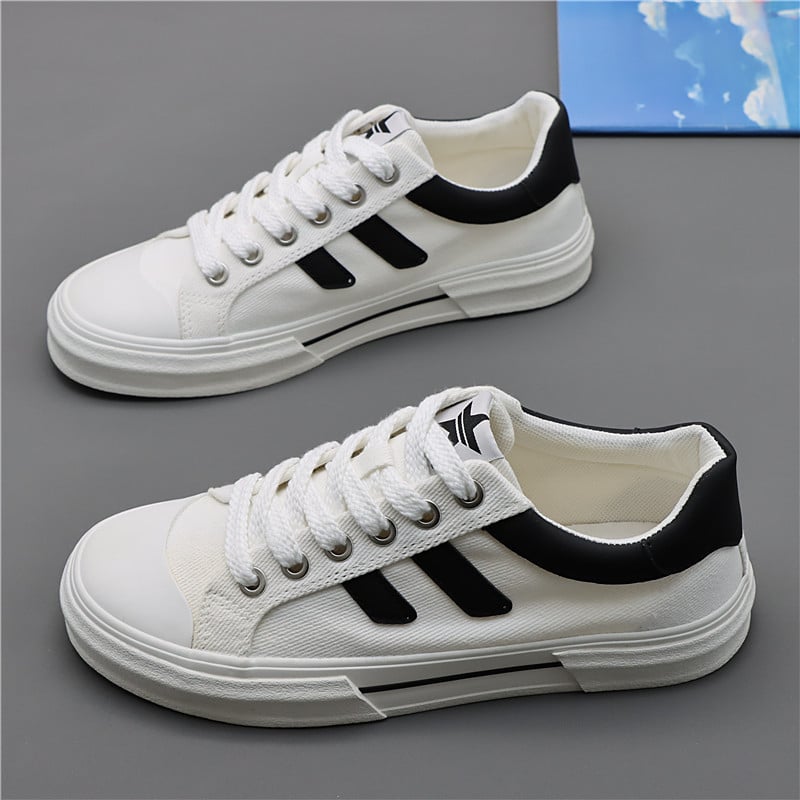 Vīriešu kanvas kurpes, korejiešu stila, elpojošas, ar šņorēm, gumijas zole