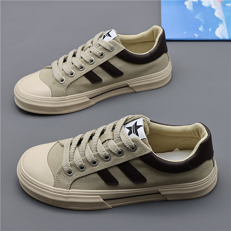 Vīriešu kanvas kurpes, korejiešu stila, elpojošas, ar šņorēm, gumijas zole