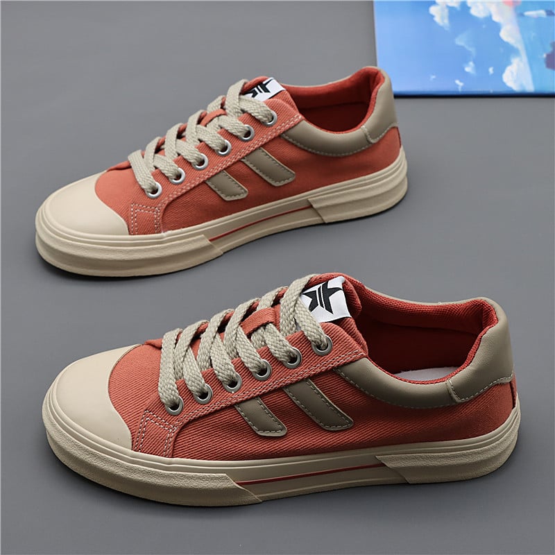 Vīriešu kanvas kurpes, korejiešu stila, elpojošas, ar šņorēm, gumijas zole