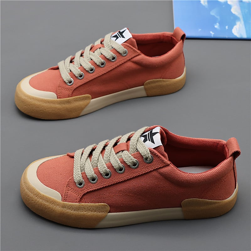 Vīriešu kanvas kurpes, korejiešu stila, elpojošas, ar šņorēm, gumijas zole