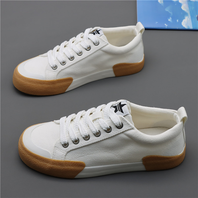 Vīriešu kanvas kurpes, korejiešu stila, elpojošas, ar šņorēm, gumijas zole