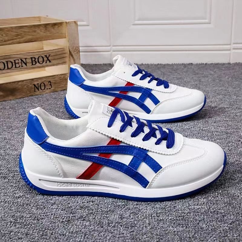 Платформени обувки - Горна част от изкуствена кожа, Цветно блокирани панели, Мрежеста подплата за проветряване, EVA стелка, Подметка от гума