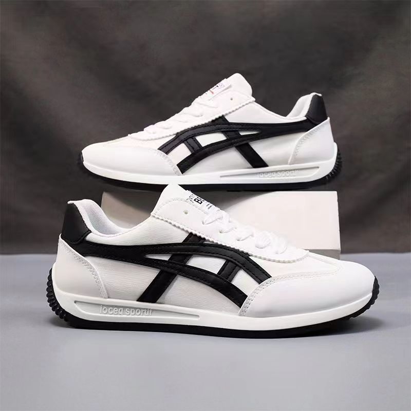 Платформени обувки - Горна част от изкуствена кожа, Цветно блокирани панели, Мрежеста подплата за проветряване, EVA стелка, Подметка от гума