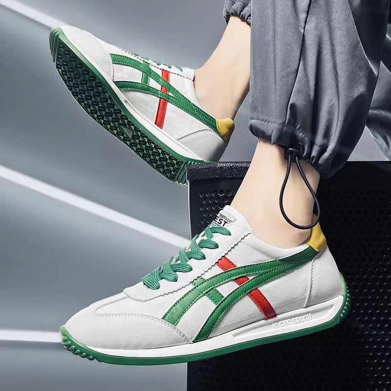 Платформени обувки - Горна част от изкуствена кожа, Цветно блокирани панели, Мрежеста подплата за проветряване, EVA стелка, Подметка от гума