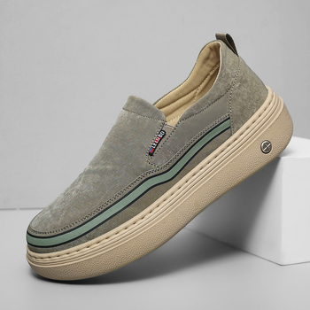 Loaferi bărbați cu talpă groasă, upper din plasă respirabilă, slip-on confortabil pentru condus, talpă din cauciuc, vârf rotund