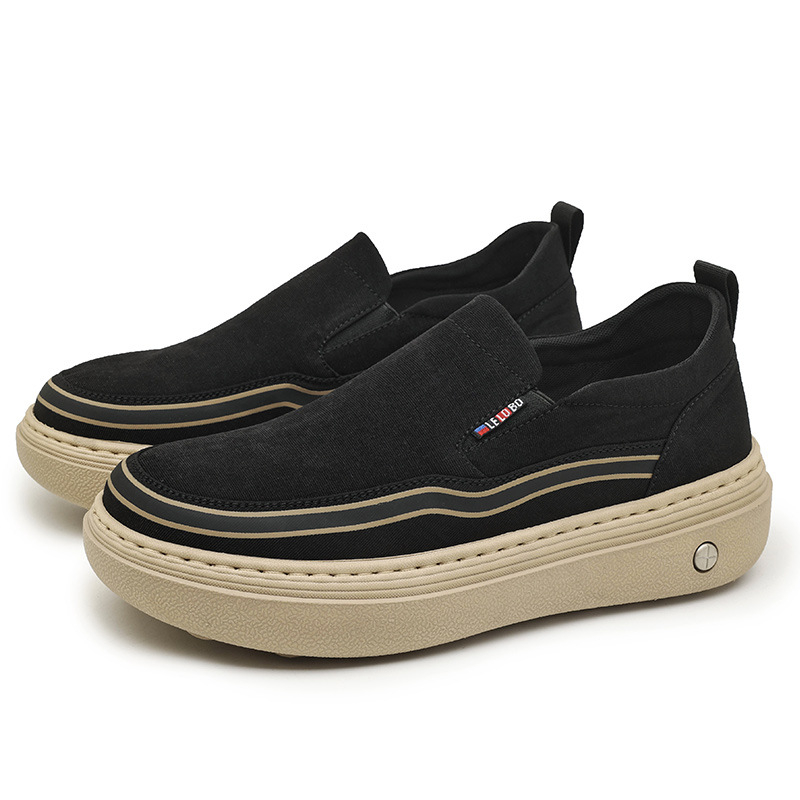 Loaferi bărbați cu talpă groasă, upper din plasă respirabilă, slip-on confortabil pentru condus, talpă din cauciuc, vârf rotund